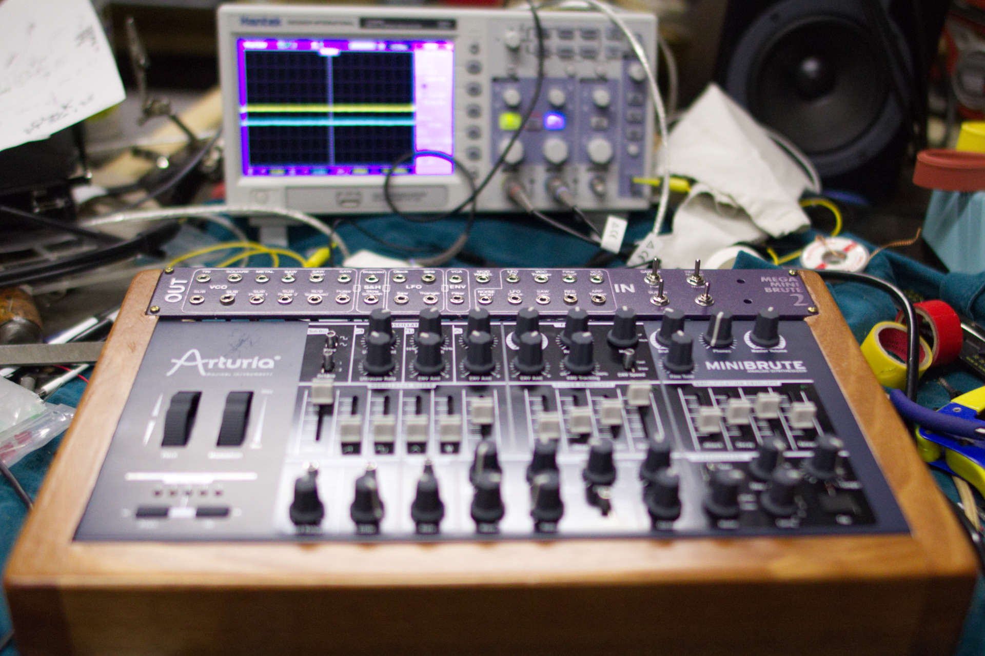 Arturia Mega MiniBrute 2 modified hacked in shop with scope